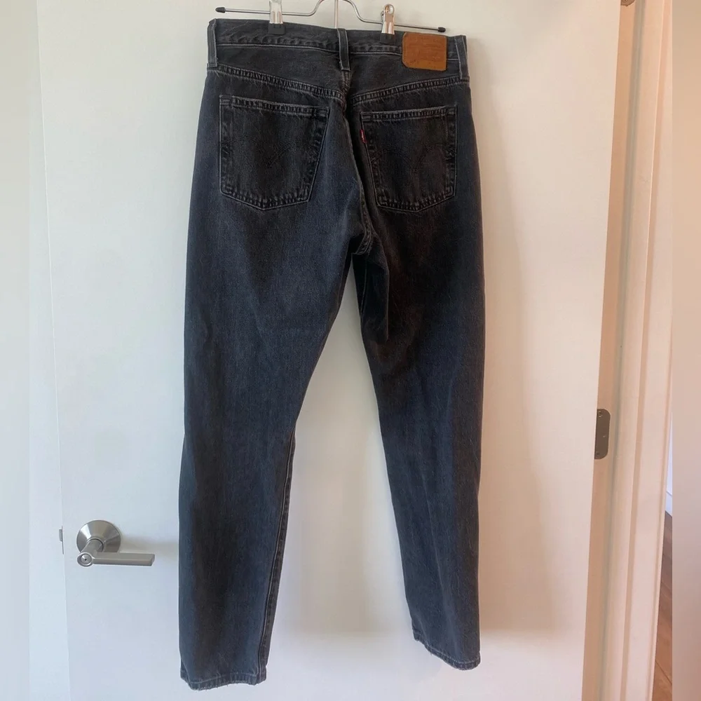 Levis 501 S High-Rise Grunge Button Fly Distressed Black Jeans W27 L28 - Picture 4 of 11